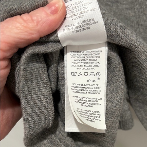 Polo by Ralph Lauren Men’s Gray Cotton Quarter-Zip Sweater, XL - Picture 8 of 8
